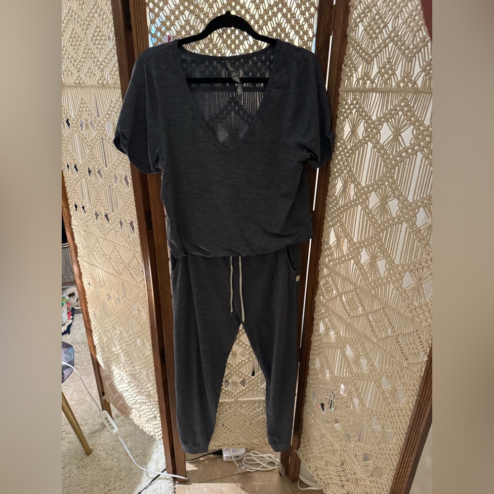 Vuori Dark Gray V-Neck Jumpsuit